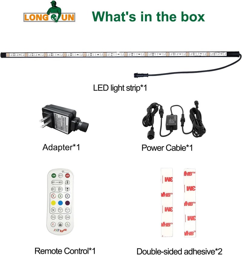 Longrun LED Strip Color Changing Garden Show Lights for Pond Spillway Waterfall, APP Control Waterproof Lighting Bar for Home Decoration Pool Fountain Landscape Lighting, Aquarium-11.22" - Image 2